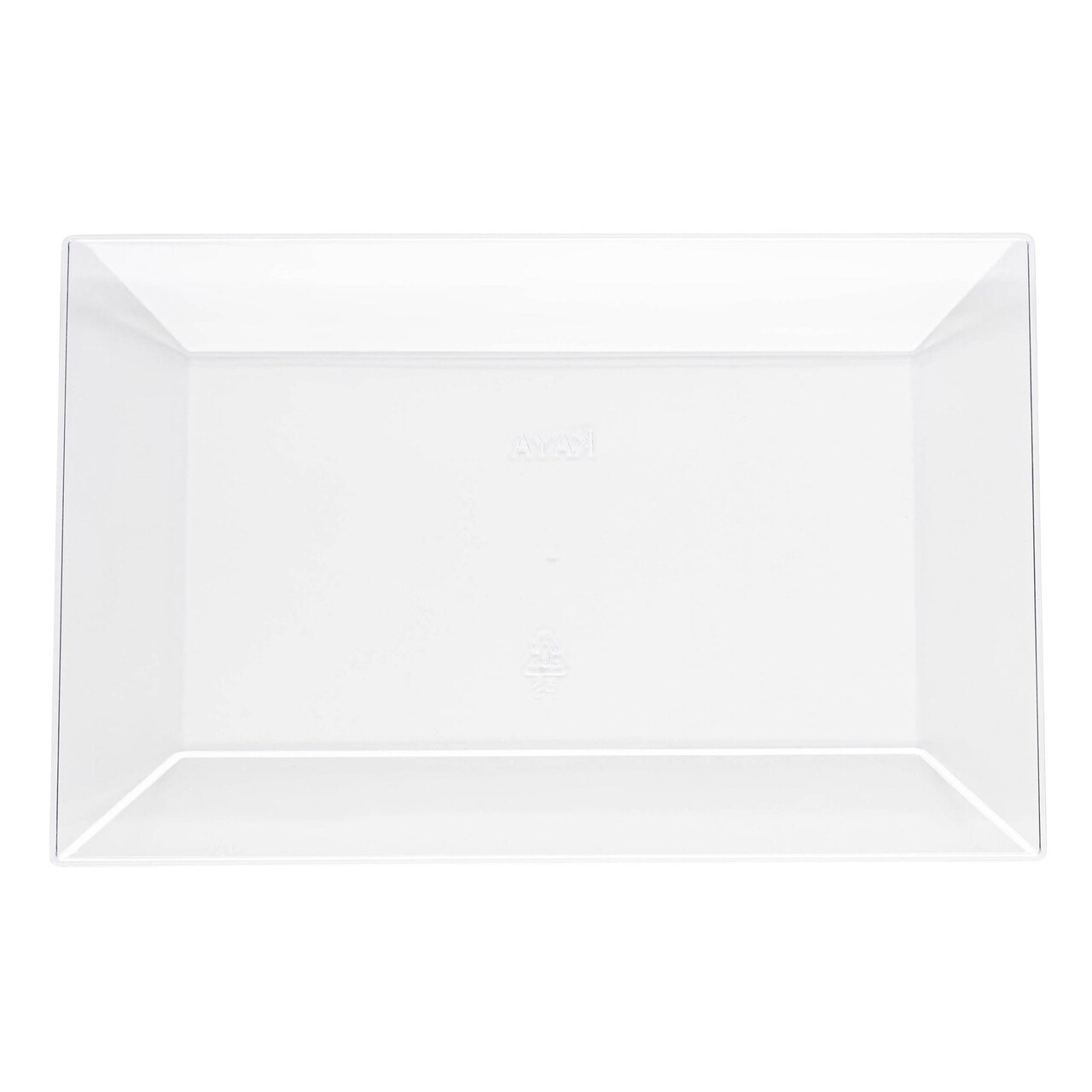 White Rectangular Plastic Dessert Plates - 5.5" x 8.5" (120 Plates)